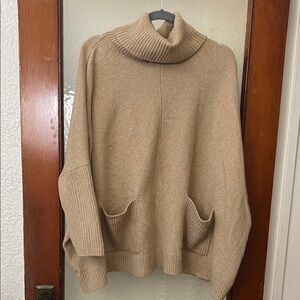 LOFT Tan Cowl Neck Sweater